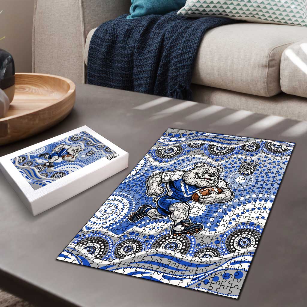 Canterbury-Bankstown Bulldogs Puzzle Aboriginal Dot Pattern - Rugby Mascot Heritage Pride