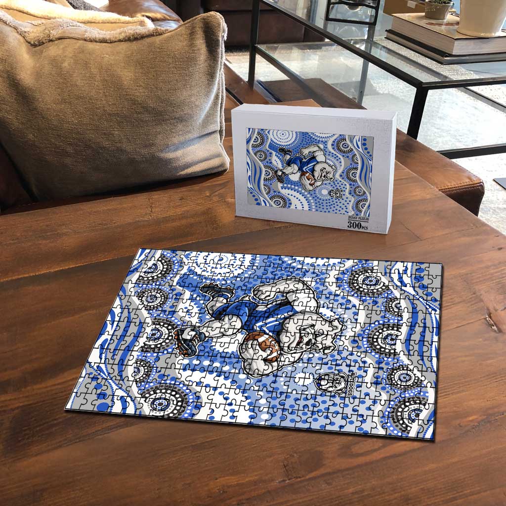 Canterbury-Bankstown Bulldogs Puzzle Aboriginal Dot Pattern - Rugby Mascot Heritage Pride