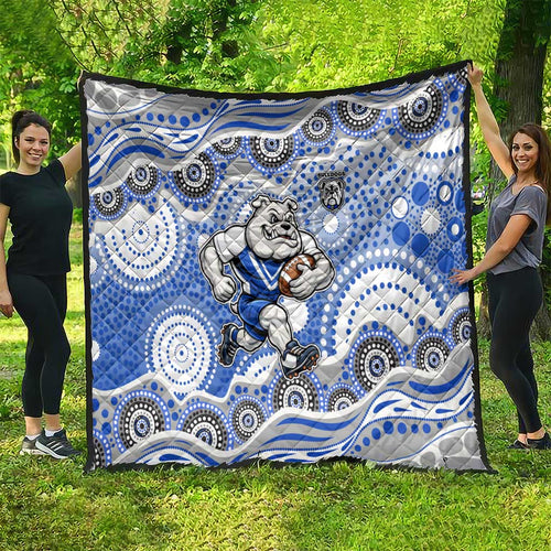 Canterbury-Bankstown Bulldogs Quilt Aboriginal Dot Pattern - Rugby Mascot Heritage Pride