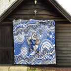 Canterbury-Bankstown Bulldogs Quilt Aboriginal Dot Pattern - Rugby Mascot Heritage Pride
