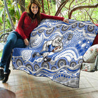 Canterbury-Bankstown Bulldogs Quilt Aboriginal Dot Pattern - Rugby Mascot Heritage Pride