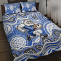 Canterbury-Bankstown Bulldogs Quilt Bed Set Aboriginal Dot Pattern - Rugby Mascot Heritage Pride
