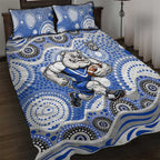 Canterbury-Bankstown Bulldogs Quilt Bed Set Aboriginal Dot Pattern - Rugby Mascot Heritage Pride