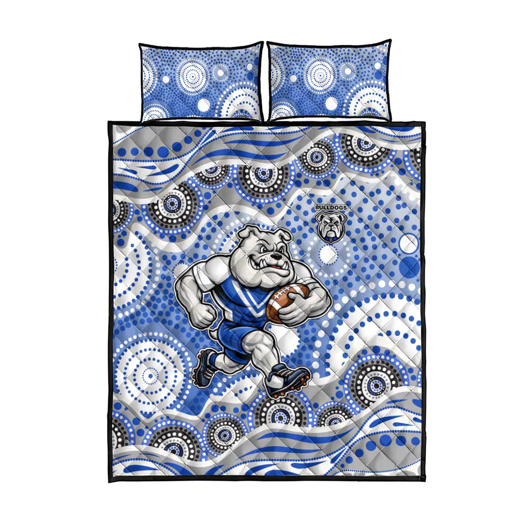 Canterbury-Bankstown Bulldogs Quilt Bed Set Aboriginal Dot Pattern - Rugby Mascot Heritage Pride