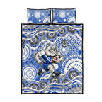 Canterbury-Bankstown Bulldogs Quilt Bed Set Aboriginal Dot Pattern - Rugby Mascot Heritage Pride