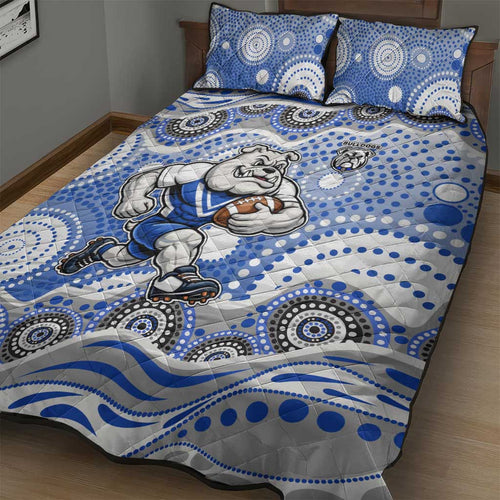 Canterbury-Bankstown Bulldogs Quilt Bed Set Aboriginal Dot Pattern - Rugby Mascot Heritage Pride