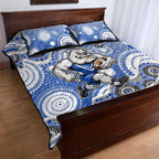 Canterbury-Bankstown Bulldogs Quilt Bed Set Aboriginal Dot Pattern - Rugby Mascot Heritage Pride