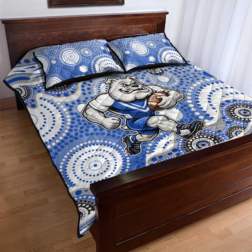 Canterbury-Bankstown Bulldogs Quilt Bed Set Aboriginal Dot Pattern - Rugby Mascot Heritage Pride