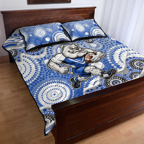 Canterbury-Bankstown Bulldogs Quilt Bed Set Aboriginal Dot Pattern - Rugby Mascot Heritage Pride