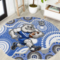 Canterbury-Bankstown Bulldogs Round Carpet Aboriginal Dot Pattern - Rugby Mascot Heritage Pride