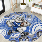 Canterbury-Bankstown Bulldogs Round Carpet Aboriginal Dot Pattern - Rugby Mascot Heritage Pride