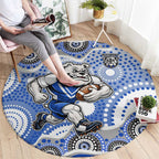 Canterbury-Bankstown Bulldogs Round Carpet Aboriginal Dot Pattern - Rugby Mascot Heritage Pride