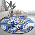Canterbury-Bankstown Bulldogs Round Carpet Aboriginal Dot Pattern - Rugby Mascot Heritage Pride