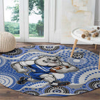 Canterbury-Bankstown Bulldogs Round Carpet Aboriginal Dot Pattern - Rugby Mascot Heritage Pride
