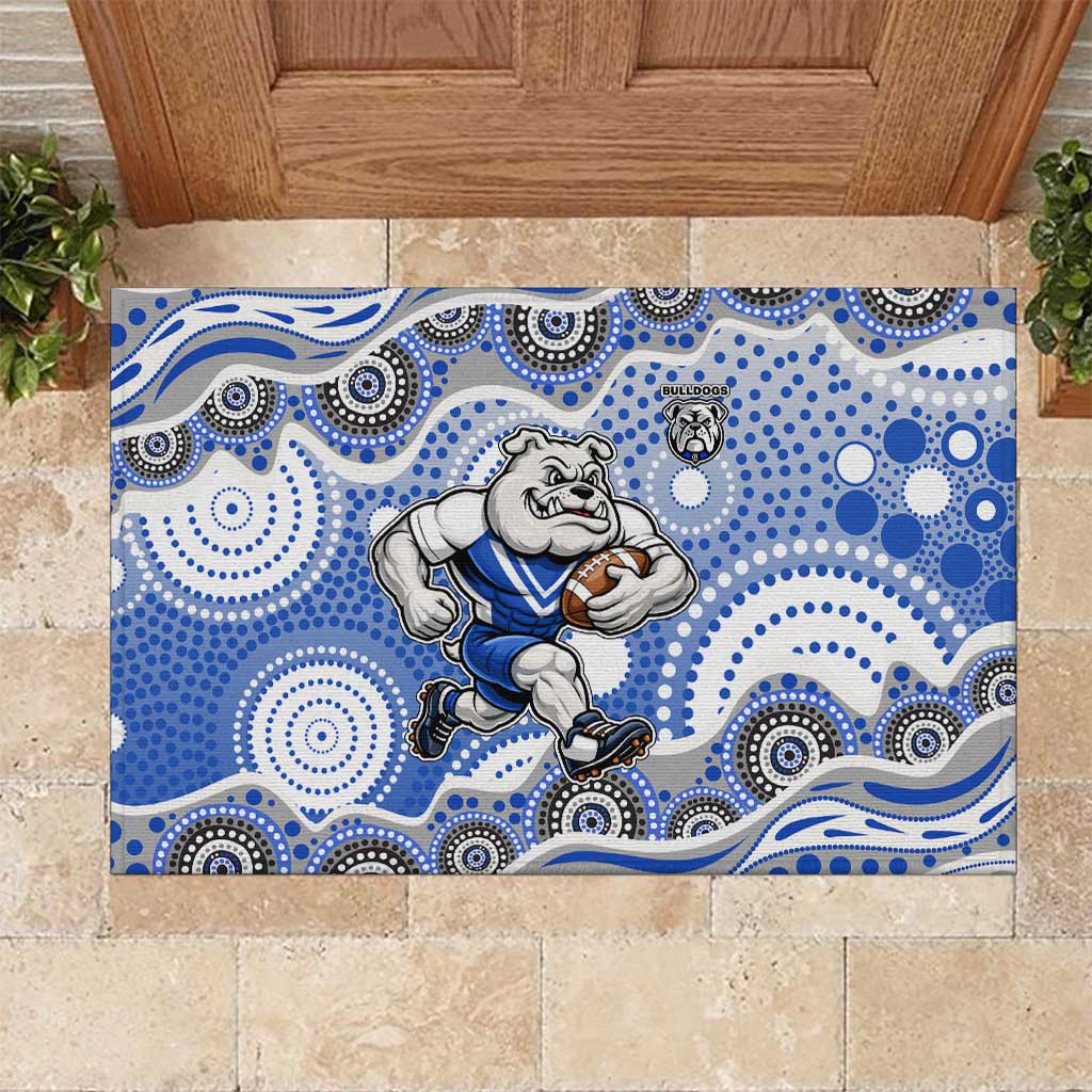 Canterbury-Bankstown Bulldogs Rubber Doormat Aboriginal Dot Pattern - Rugby Mascot Heritage Pride