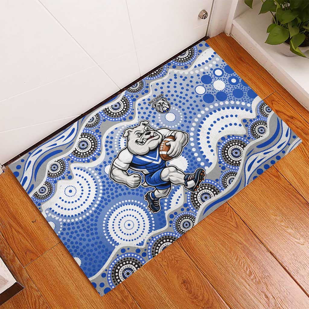 Canterbury-Bankstown Bulldogs Rubber Doormat Aboriginal Dot Pattern - Rugby Mascot Heritage Pride