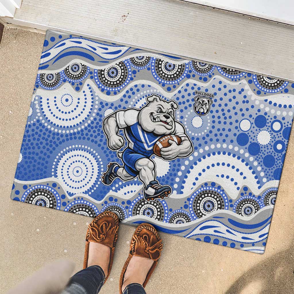 Canterbury-Bankstown Bulldogs Rubber Doormat Aboriginal Dot Pattern - Rugby Mascot Heritage Pride
