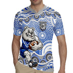 Canterbury-Bankstown Bulldogs Rugby Jersey Aboriginal Dot Pattern - Rugby Mascot Heritage Pride