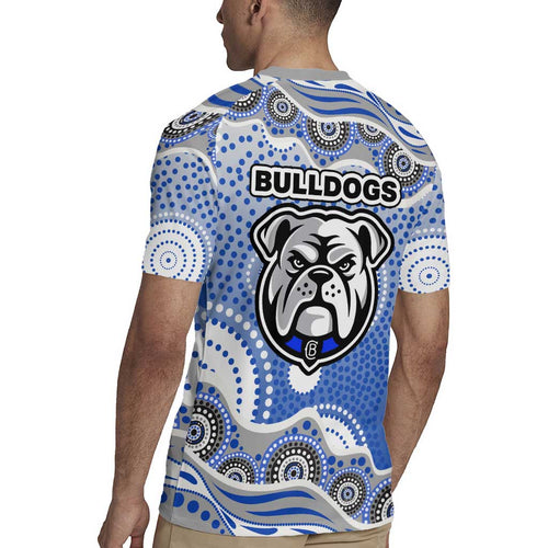 Canterbury-Bankstown Bulldogs Rugby Jersey Aboriginal Dot Pattern - Rugby Mascot Heritage Pride