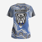 Canterbury-Bankstown Bulldogs Scrub Top Aboriginal Dot Pattern - Rugby Mascot Heritage Pride