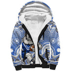 Canterbury-Bankstown Bulldogs Sherpa Hoodie Aboriginal Dot Pattern - Rugby Mascot Heritage Pride