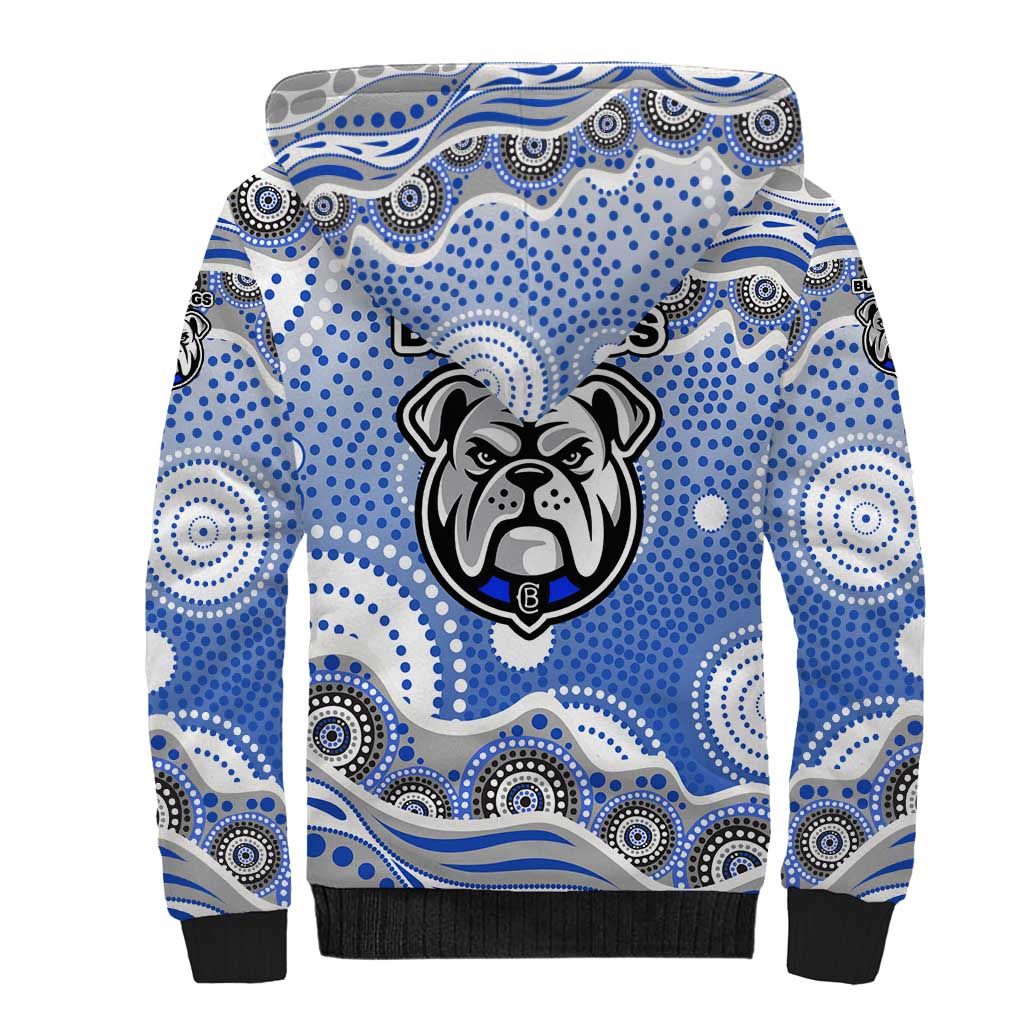 Canterbury-Bankstown Bulldogs Sherpa Hoodie Aboriginal Dot Pattern - Rugby Mascot Heritage Pride
