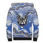Canterbury-Bankstown Bulldogs Sherpa Hoodie Aboriginal Dot Pattern - Rugby Mascot Heritage Pride