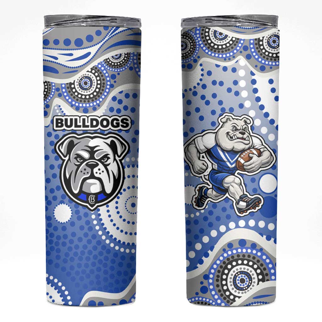 Canterbury-Bankstown Bulldogs Skinny Tumbler Aboriginal Dot Pattern - Rugby Mascot Heritage Pride