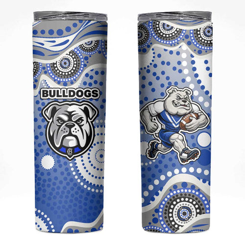 Canterbury-Bankstown Bulldogs Skinny Tumbler Aboriginal Dot Pattern - Rugby Mascot Heritage Pride