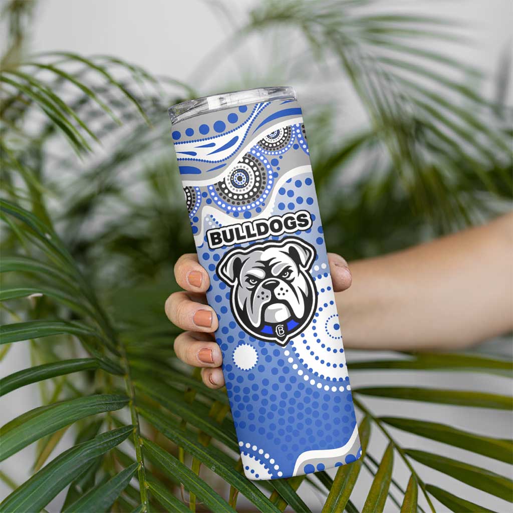 Canterbury-Bankstown Bulldogs Skinny Tumbler Aboriginal Dot Pattern - Rugby Mascot Heritage Pride