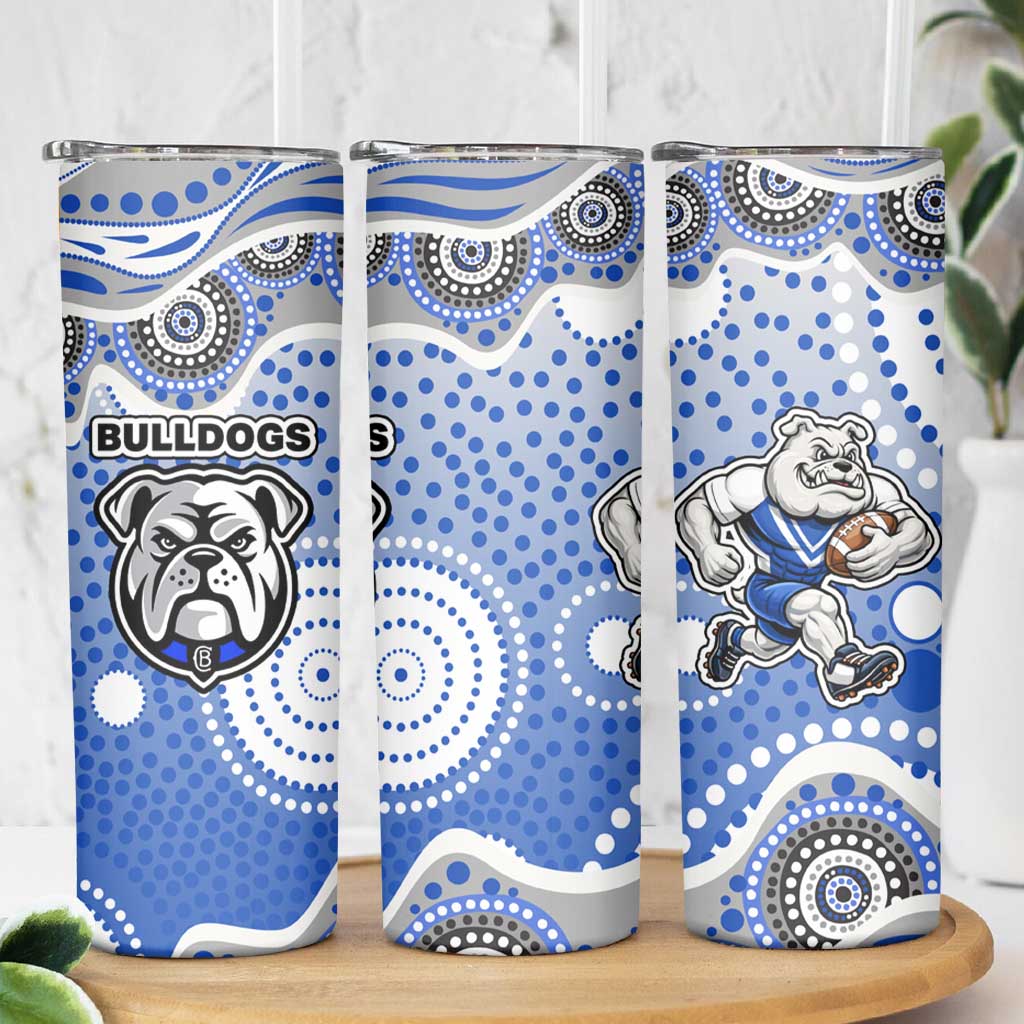 Canterbury-Bankstown Bulldogs Skinny Tumbler Aboriginal Dot Pattern - Rugby Mascot Heritage Pride