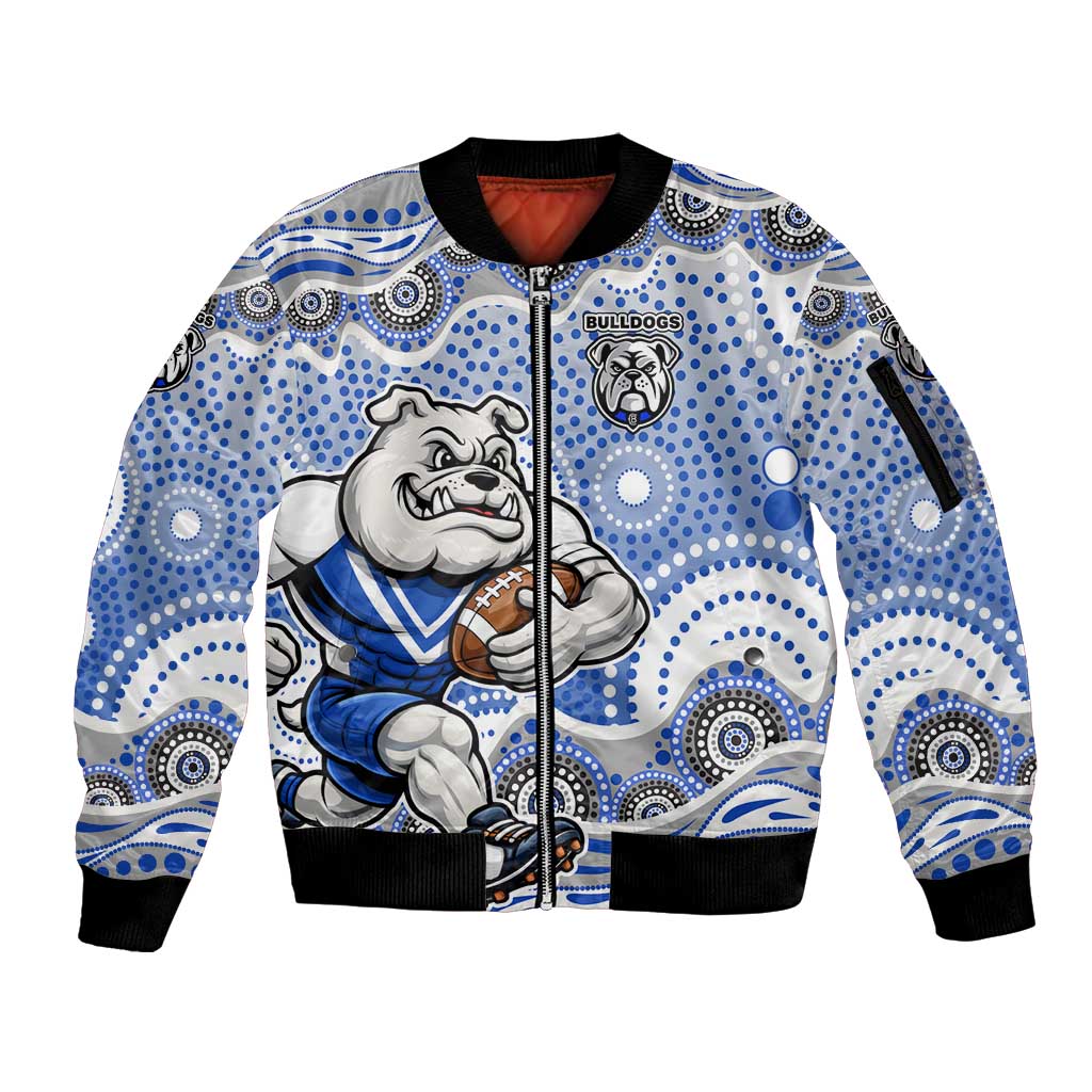 Canterbury-Bankstown Bulldogs Sleeve Zip Bomber Jacket Aboriginal Dot Pattern - Rugby Mascot Heritage Pride
