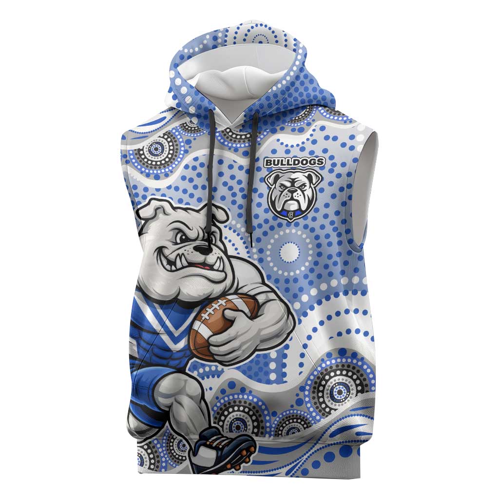 Canterbury-Bankstown Bulldogs Sleeveless Hoodie Aboriginal Dot Pattern - Rugby Mascot Heritage Pride