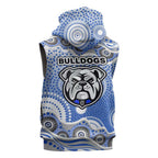 Canterbury-Bankstown Bulldogs Sleeveless Hoodie Aboriginal Dot Pattern - Rugby Mascot Heritage Pride