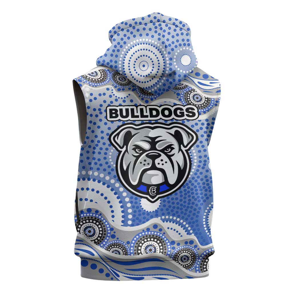 Canterbury-Bankstown Bulldogs Sleeveless Hoodie Aboriginal Dot Pattern - Rugby Mascot Heritage Pride