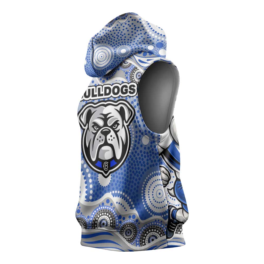 Canterbury-Bankstown Bulldogs Sleeveless Hoodie Aboriginal Dot Pattern - Rugby Mascot Heritage Pride