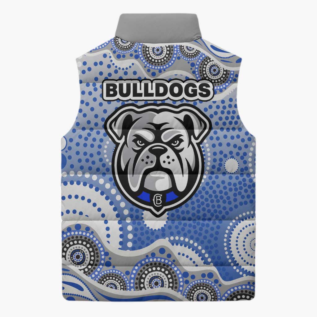 Canterbury-Bankstown Bulldogs Sleeveless Puffer Jacket Aboriginal Dot Pattern - Rugby Mascot Heritage Pride