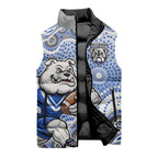 Canterbury-Bankstown Bulldogs Sleeveless Puffer Jacket Aboriginal Dot Pattern - Rugby Mascot Heritage Pride