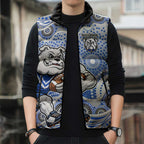 Canterbury-Bankstown Bulldogs Sleeveless Puffer Jacket Aboriginal Dot Pattern - Rugby Mascot Heritage Pride