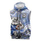 Canterbury-Bankstown Bulldogs Sleeveless Zip Hoodie Aboriginal Dot Pattern - Rugby Mascot Heritage Pride