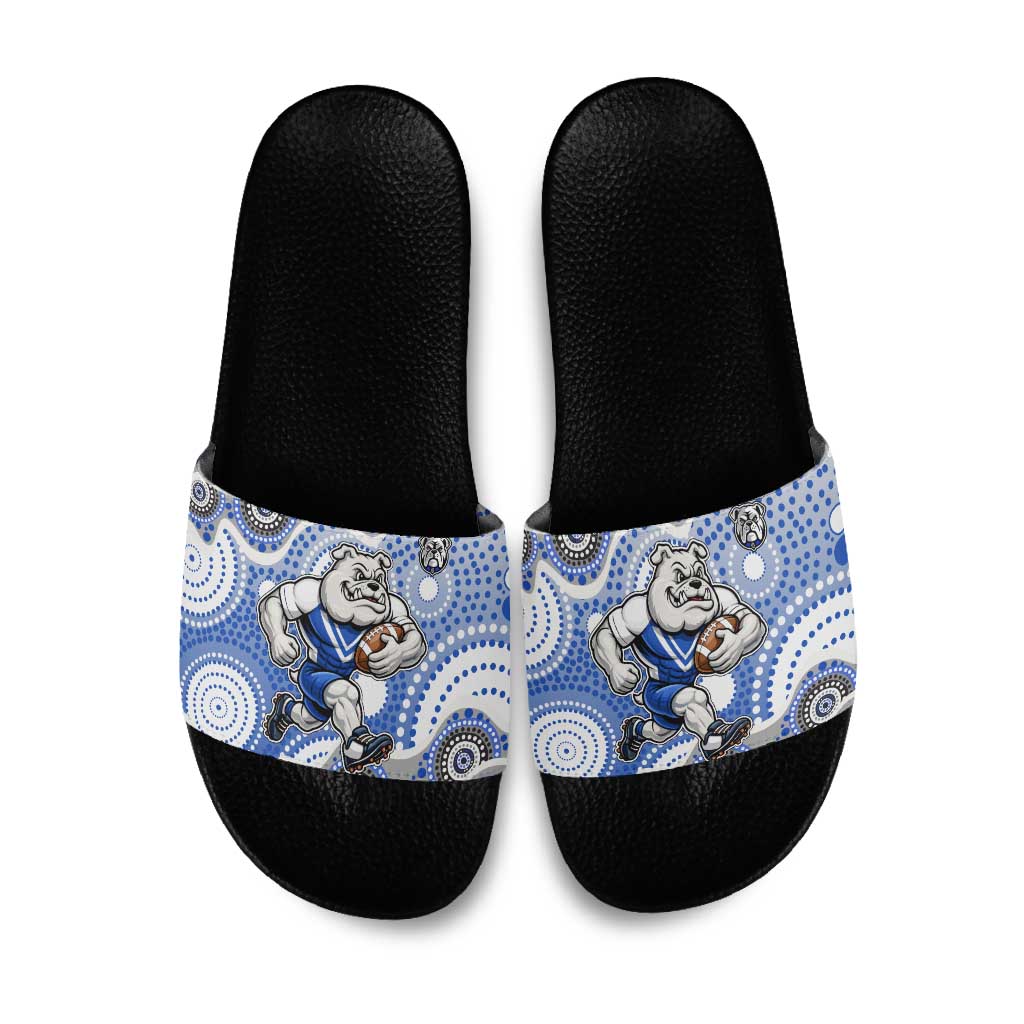 Canterbury-Bankstown Bulldogs Slide Sandals Aboriginal Dot Pattern - Rugby Mascot Heritage Pride