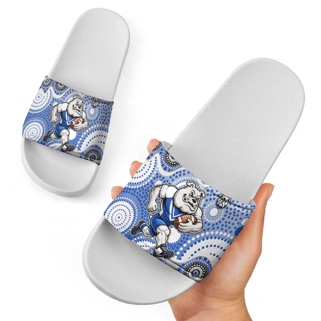 Canterbury-Bankstown Bulldogs Slide Sandals Aboriginal Dot Pattern - Rugby Mascot Heritage Pride