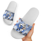 Canterbury-Bankstown Bulldogs Slide Sandals Aboriginal Dot Pattern - Rugby Mascot Heritage Pride