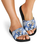 Canterbury-Bankstown Bulldogs Slide Sandals Aboriginal Dot Pattern - Rugby Mascot Heritage Pride