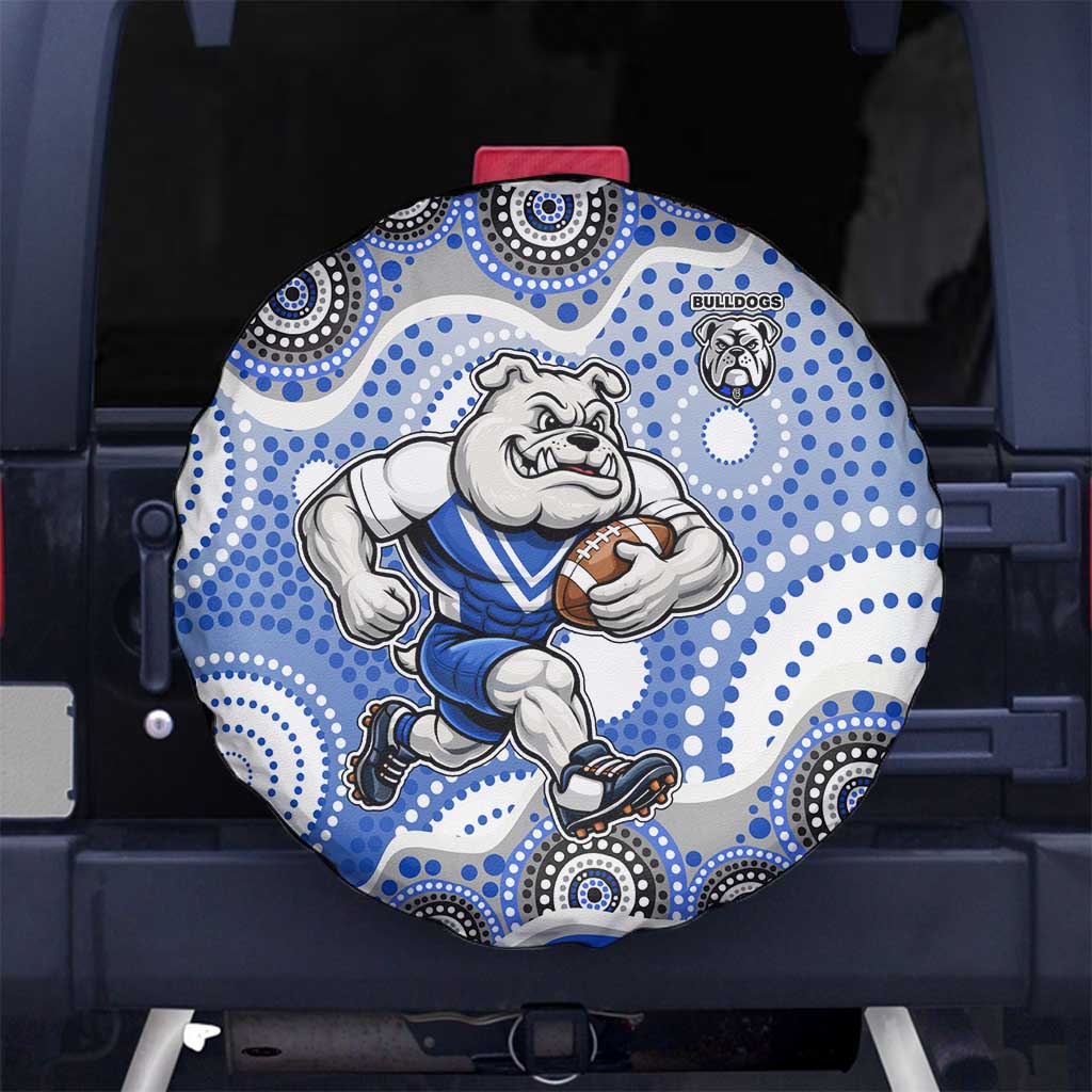 Canterbury-Bankstown Bulldogs Spare Tire Cover Aboriginal Dot Pattern - Rugby Mascot Heritage Pride