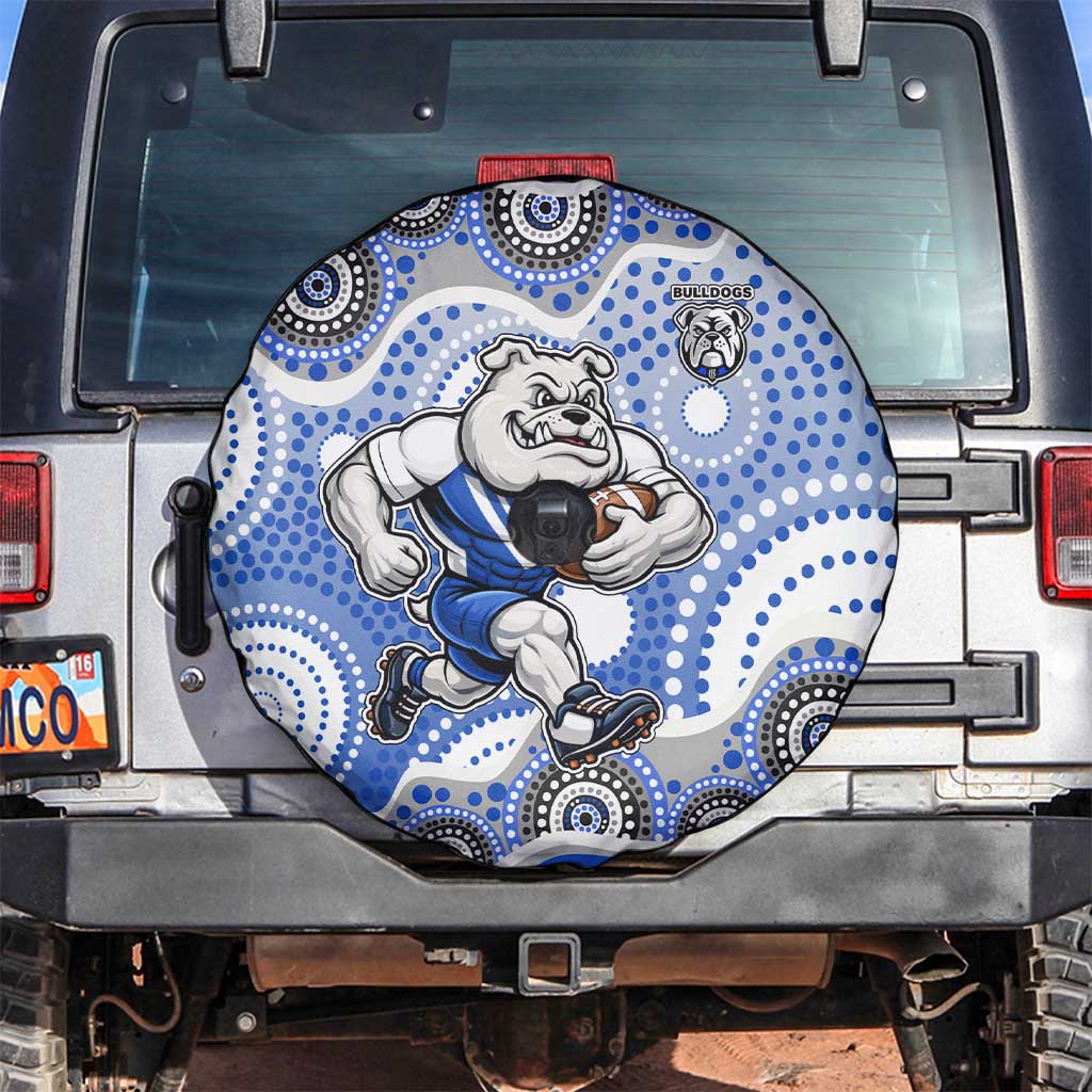 Canterbury-Bankstown Bulldogs Spare Tire Cover Aboriginal Dot Pattern - Rugby Mascot Heritage Pride