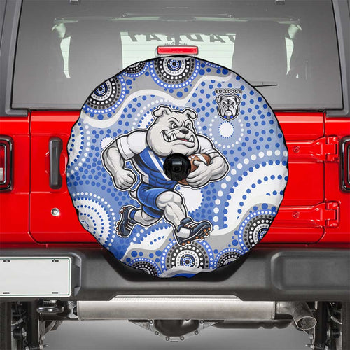 Canterbury-Bankstown Bulldogs Spare Tire Cover Aboriginal Dot Pattern - Rugby Mascot Heritage Pride