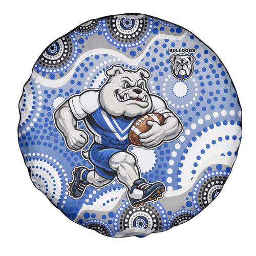 Canterbury-Bankstown Bulldogs Spare Tire Cover Aboriginal Dot Pattern - Rugby Mascot Heritage Pride