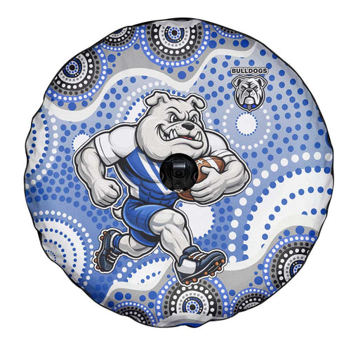 Canterbury-Bankstown Bulldogs Spare Tire Cover Aboriginal Dot Pattern - Rugby Mascot Heritage Pride