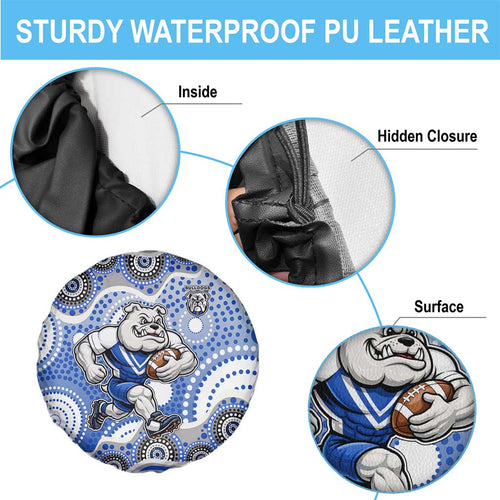 Canterbury-Bankstown Bulldogs Spare Tire Cover Aboriginal Dot Pattern - Rugby Mascot Heritage Pride